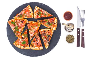 Mantar ve jambon Pizza jambon