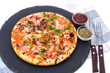 Mantar ve jambon Pizza jambon