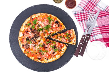 Mantar ve jambon Pizza jambon