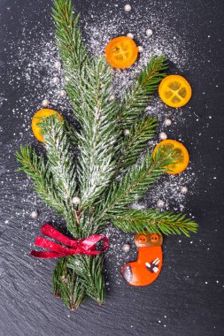 Siyah taş Noel soyutlama