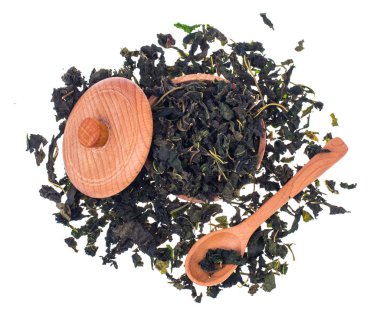 Bitkisel dut organik yeşil çay beyaz arka plan üzerinde