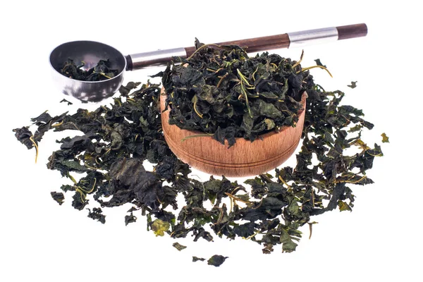 Mulberry ziołowych organicznej zielonej herbaty na białym tle — Zdjęcie stockowe