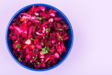 Vejetaryen Menü. Haşlanmış sebze gelen pancar salatası