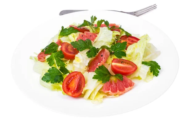 Ensalada vegetariana de col, tomate y pomelo —  Fotos de Stock