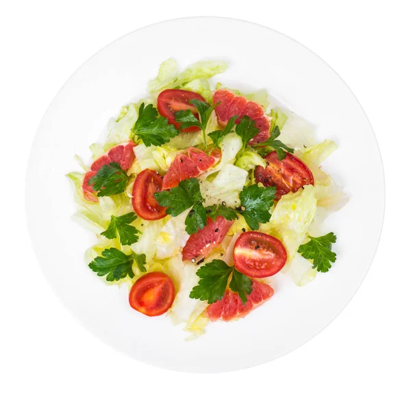 Вегетарианский салат из капусты, помидоров и грейпфрута — стоковое фото