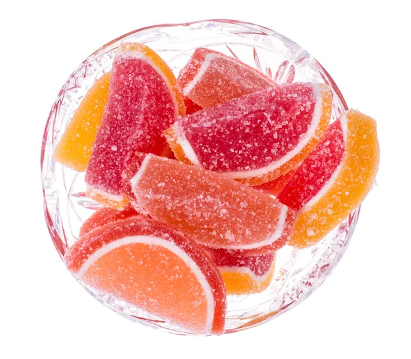 Orange and grapefruit jujube on white — Stock Photo, Image