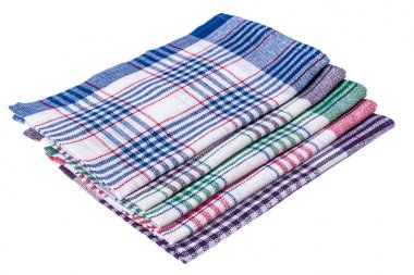 Peçete ve farklı renklerde mutfak havlular