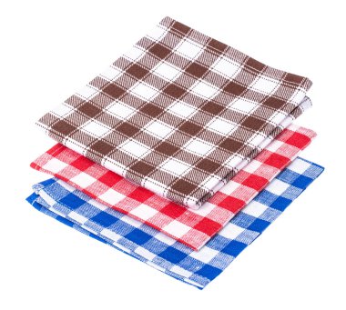 Peçete ve farklı renklerde mutfak havlular