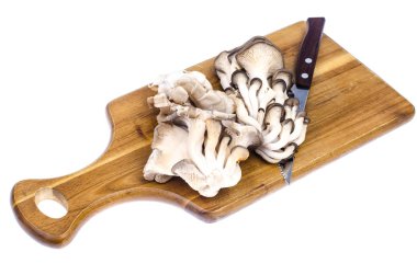 Mutfak kesim üzerinde taze mantar