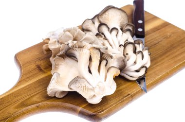 Mutfak kesim üzerinde taze mantar