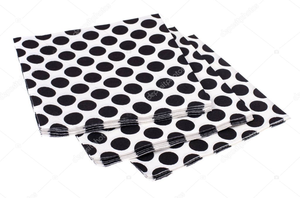 Stack of disposable serving paper napkins