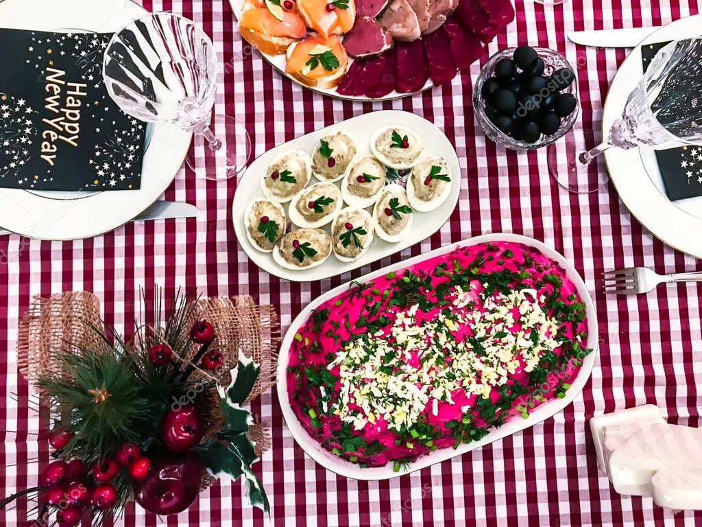 Festive dishes on the New Years table