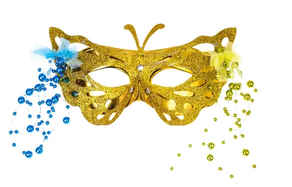 Elegant carnival mask for the Mardi Gras festival, isolated on white background — Stock Photo, Image