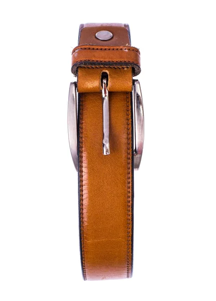 Cintura pantaloni marrone, isolata su fondo bianco — Foto Stock