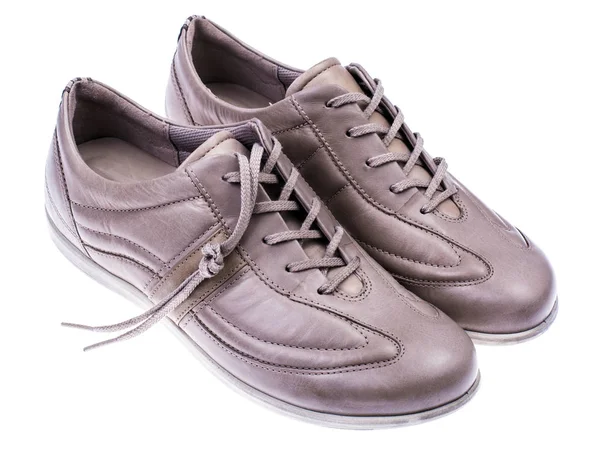 Light Sporty Leather Womens Shoes — Stock Photo, Image