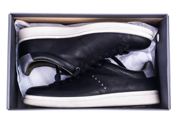 Svart mens sneakers med vit sula — Stockfoto