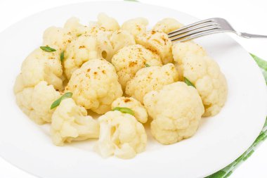 Vejetaryen ve diyet yiyecek için haşlanmış karnabahar