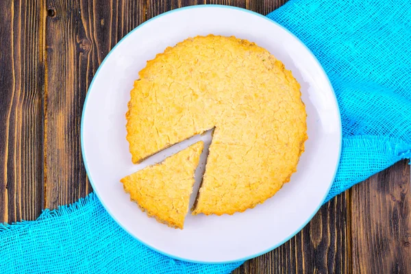 Pasticceria alimentare senza zucchero. Torta di mele con farina d'avena — Foto Stock