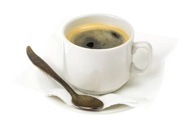Ένα φλυτζάνι του καφέ espresso που απομονώνονται σε λευκό φόντο — Φωτογραφία Αρχείου