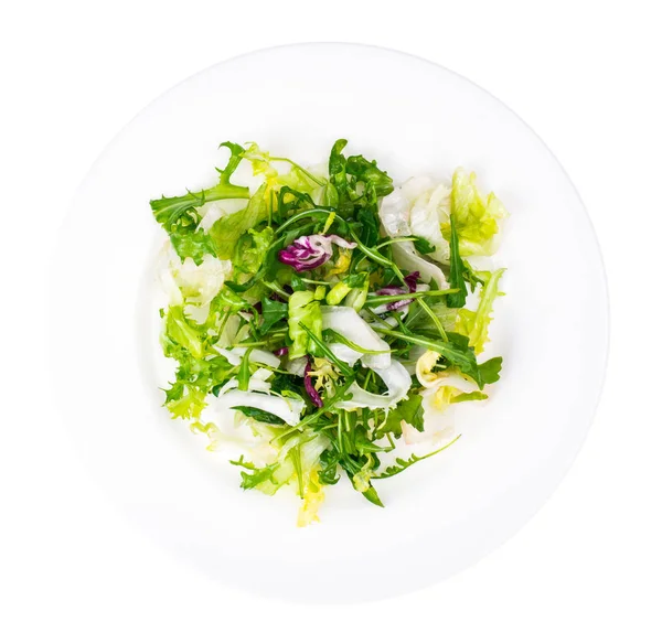 Dieet gewicht verlies ontbijt concept. Mix van verse biologische salade bladeren — Stockfoto