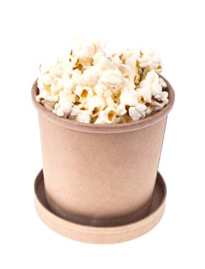 Patlamış mısır kahverengi kağıt bardak