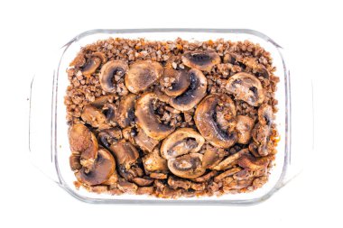 Oruç için buğday ve mantar-diyet yemek