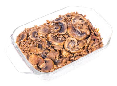 Oruç için buğday ve mantar-diyet yemek