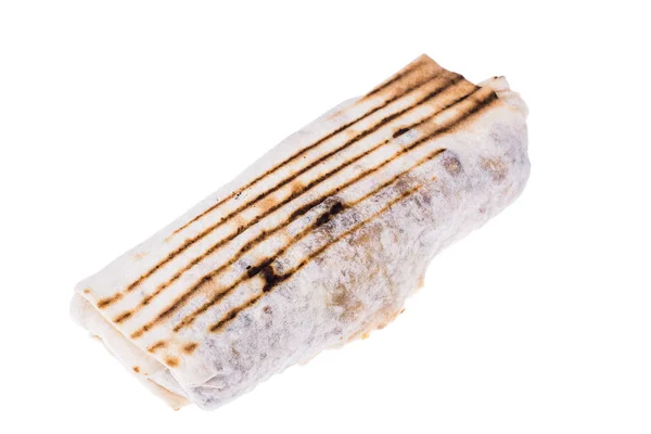 Heta shawarma fralla med ost, kött och sås — Stockfoto