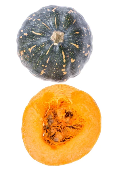 Zucca mezza arancia con semi — Foto Stock