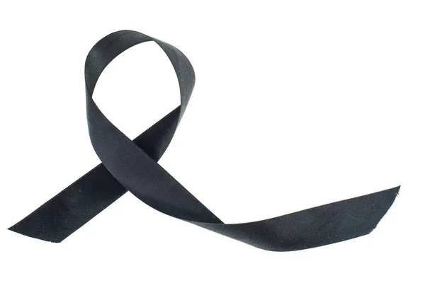 Cinta negra símbolo de la lucha contra el melanoma y el cáncer de piel — Foto de Stock