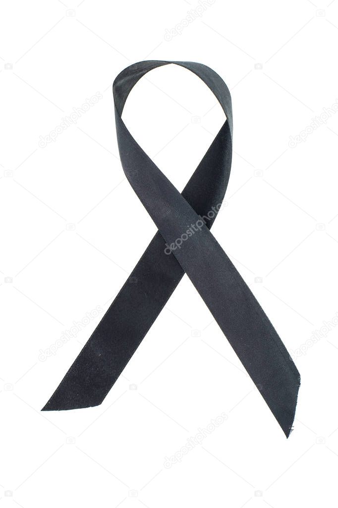 Black ribbon-symbol of fight against melanoma and skin cancer