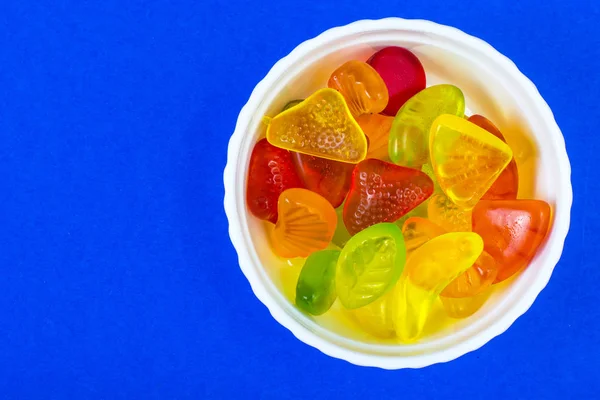 Jelly fruit jelly on bright background