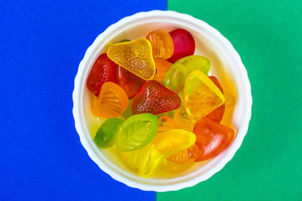 Jelly fruit jelly on bright background