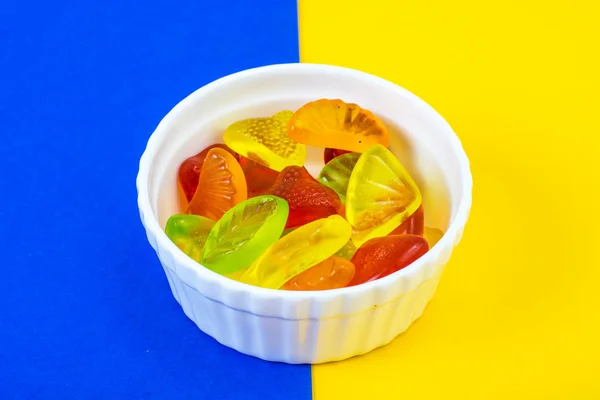 Jelly fruit jelly on bright background — Stock Photo, Image