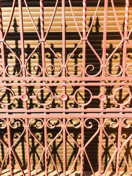 Element of metal lattice on window — Stock Photo, Image