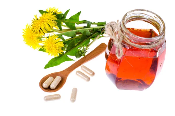 Herbal herbal capsules, pills in medicine, concept of healthy lifestyle — Stock Photo, Image