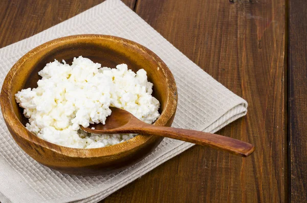 Frischer Hausgemachter Quark Gesunde Ernährung Milchprodukte Studioaufnahme — Stockfoto