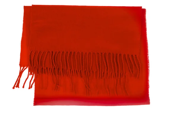 Piros Textil Sál Elszigetelt Fehér Háttérrel Stúdió Photo — Stock Fotó