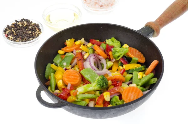 Mezcla Verduras Congeladas Una Dieta Saludable Estudio Foto — Foto de Stock