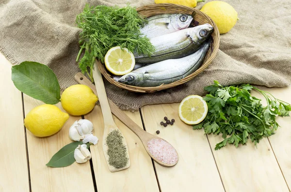 Fresh boops in a basket. — Stock Photo, Image