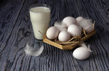 Eggs and milk clipart