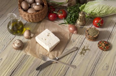 beyaz peynir ve sebze 