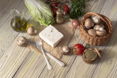 beyaz peynir ve sebze 