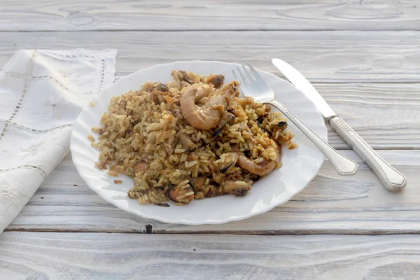 Pilaf from seafood Royalty Free Stock Photos