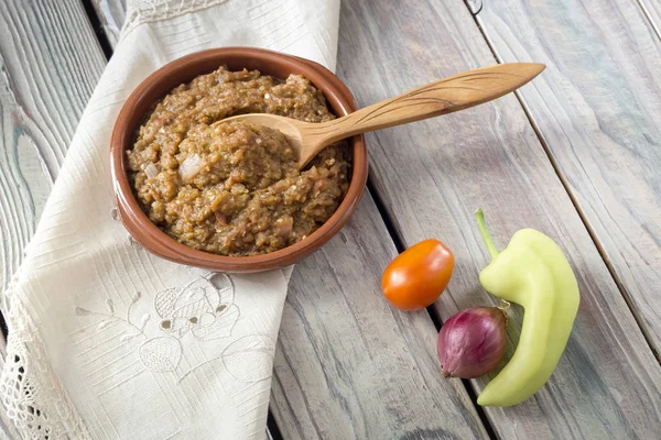 Eggplant caviar in a bowl