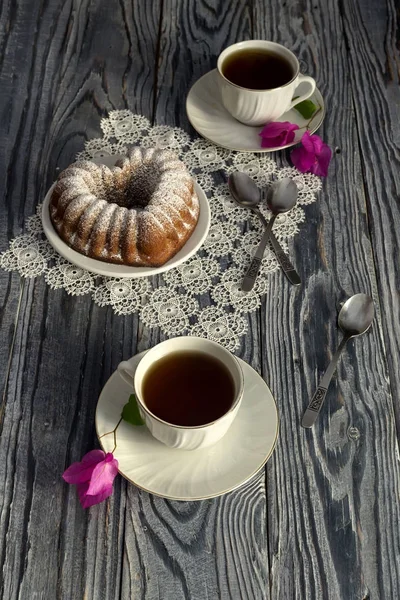 Il tè con un cupcake — Foto Stock