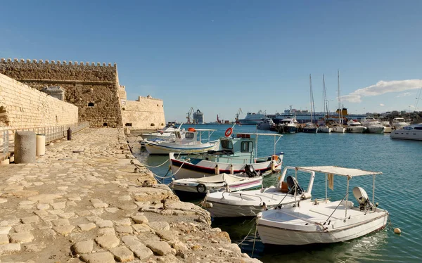 Αρχαία Αστική Μεσαιωνική Θαλάσσιο Ενετικό Φρούριο Kules Νησί Της Κρήτης — Φωτογραφία Αρχείου