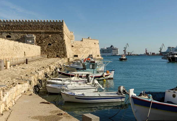 Αρχαία Αστική Μεσαιωνική Θαλάσσιο Ενετικό Φρούριο Kules Νησί Της Κρήτης — Φωτογραφία Αρχείου