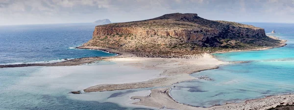 Die Meereslandschaft Blick Auf Den Geschützten Reservierten Balos Strand Insel — Stockfoto