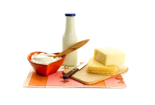 The fresh dairy products. — Stock Photo, Image